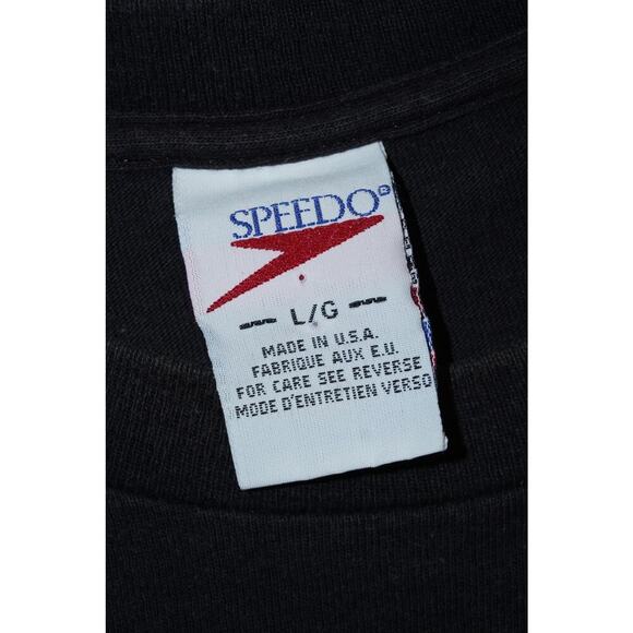 Vintage Speedo USA Flag Graphic T-Shirt Black Men’s Size XL 100% Cotton - Picture 4 of 5